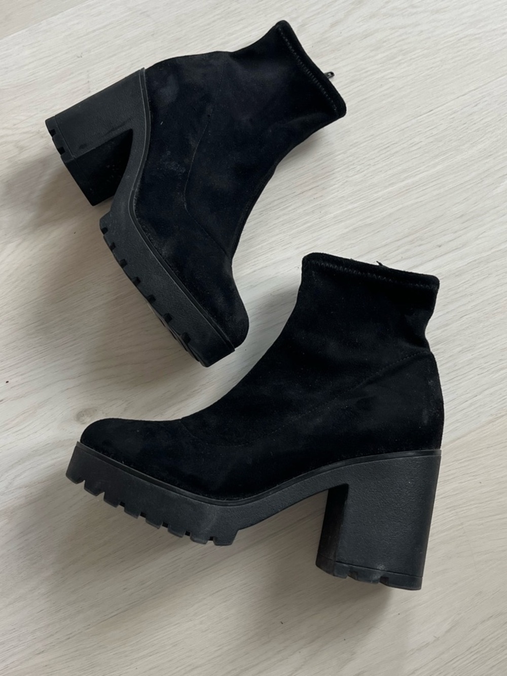 ALDO Black Women's Chunky Heel Sock Ankle Boots